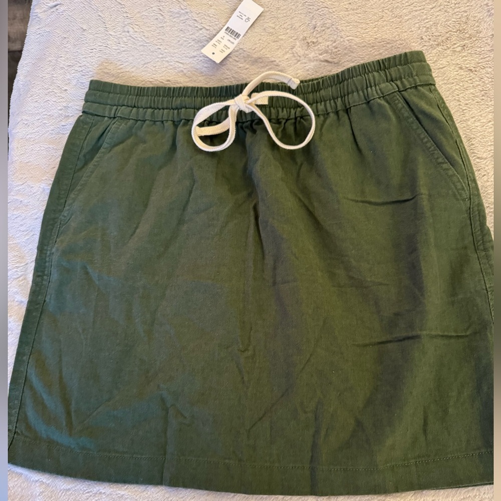NWT J. Crew SEASIDE Linen Blend Drawstring Mini Skirt with Cream Tie, S - Picture 2 of 11